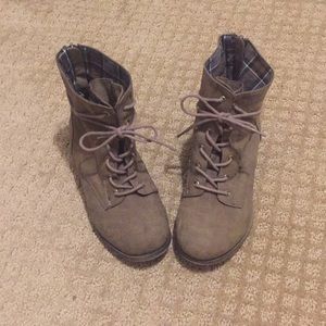Combat boots.